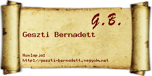 Geszti Bernadett névjegykártya